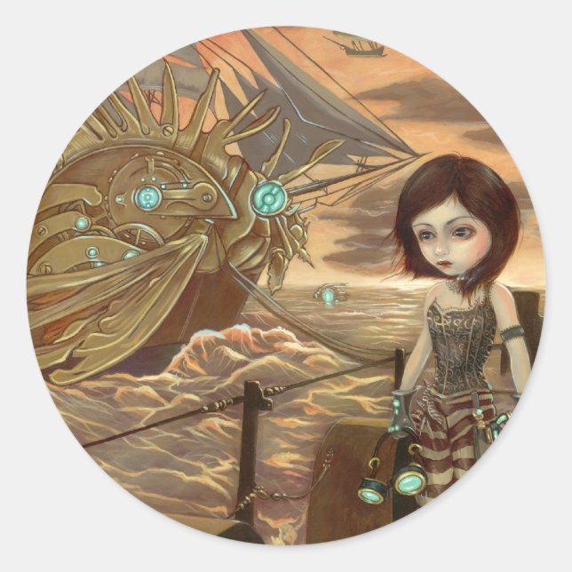 Adesivo Redondo Vinheta "Sunset Marítimo" (Frente)