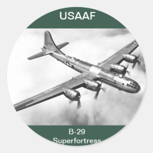 Adesivo Redondo Vinheta Superfortaleza USAAF B-29