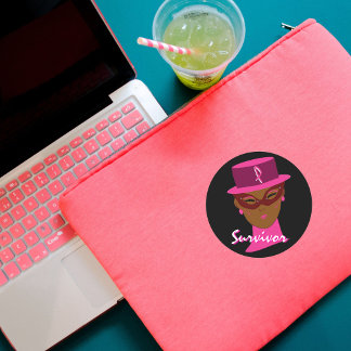 Adesivo Redondo Vinheta "Survivor In Pink" - Personalizável