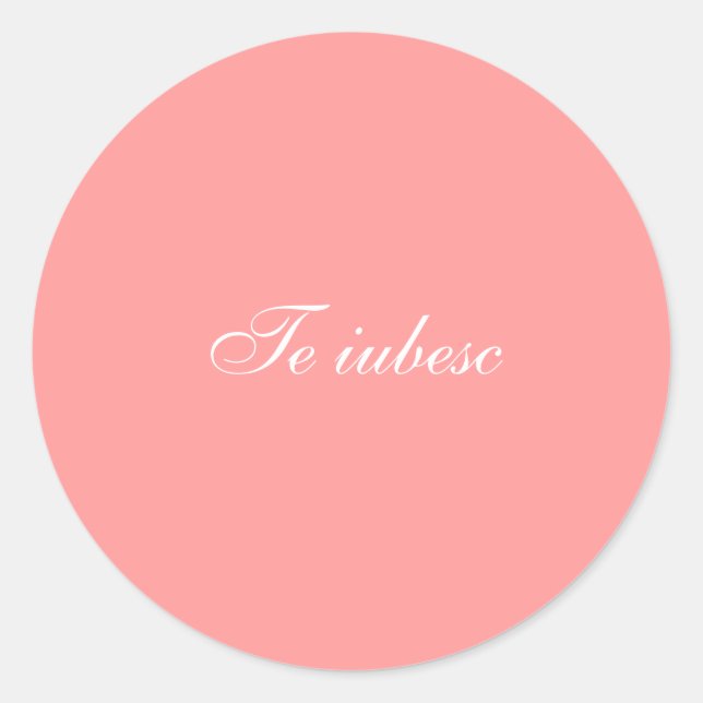 Adesivo Redondo Vinheta Te iubesc (Frente)