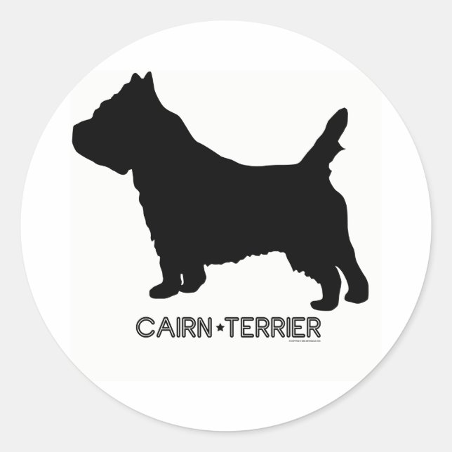 Adesivo Redondo Vinheta Terrier Cairn (Frente)