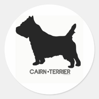 Adesivo Redondo Vinheta Terrier Cairn
