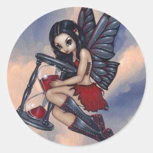 Adesivo Redondo Vinheta "Time Flies"