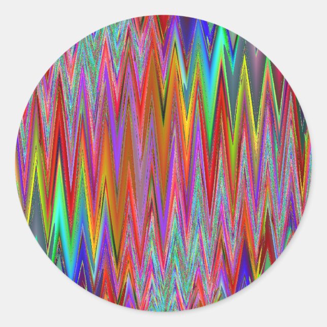 Adesivo Redondo Vinheta Tribal Zigzag (Frente)
