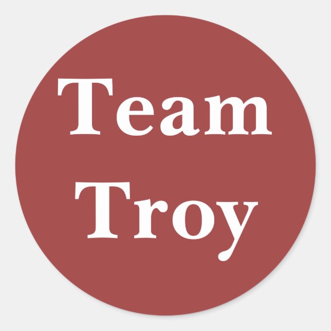 Adesivo Redondo Vinheta Troy da Equipe (Frente)