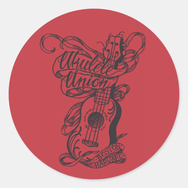 Adesivo Redondo Vinheta UoB/H de 3": Design de tatuagem (Frente)