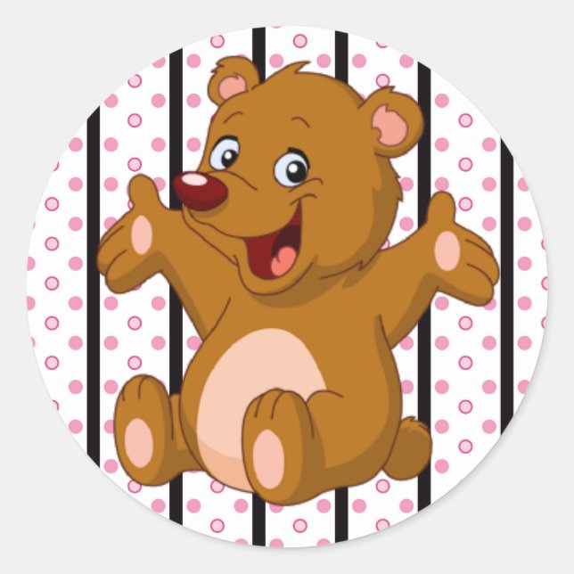 Adesivo Redondo Vinheta/Urso (Frente)