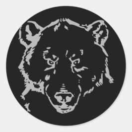 Adesivo Redondo Vinheta-Urso Grizzly