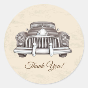 Adesivo Redondo vinheta, veículo, carro antigo, autocolante redond