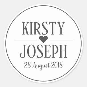 Adesivo Redondo Vinheta Verde de Casamento da primavera Modern Boh