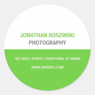 Adesivo Redondo Vinheta Verde de Texto Simples