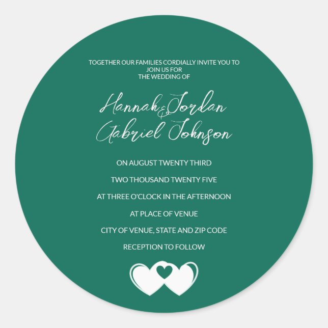 Adesivo Redondo Vinheta Verde Emerald Personalizada (Frente)