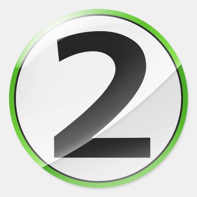 Adesivo Redondo vinheta verde número 2 (Frente)