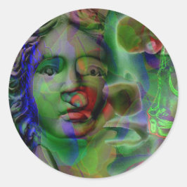 Adesivo Redondo Vinheta Verde Pesadela