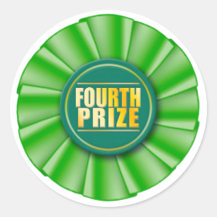 Adesivo Redondo vinheta verde rosette do quarto prêmio