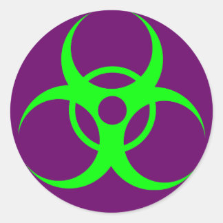 Adesivo Redondo Vinheta Verde Roxo