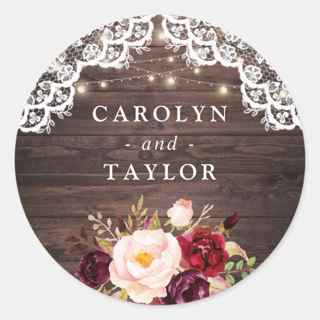 Adesivo Redondo Vinheta-Vidro Rústica Lace De Madeira Escamuflada (Frente)