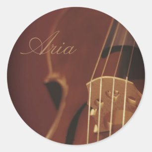 Adesivo Redondo Vinheta Violino