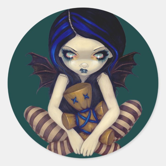 Adesivo Redondo Vinheta "Voodoo In Blue" (Frente)