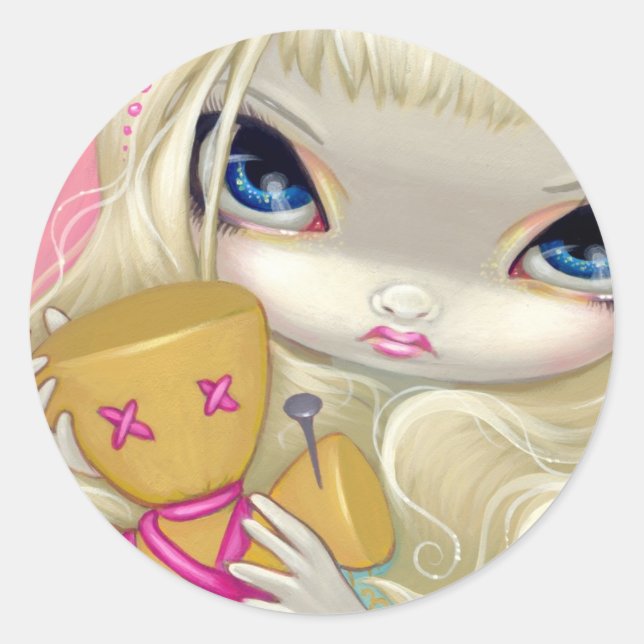 Adesivo Redondo Vinheta "Voodoo in Pink" (Frente)