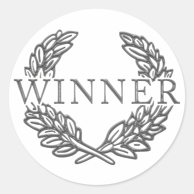 Adesivo Redondo Vinheta WINNER. (Frente)