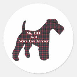 Adesivo Redondo Vinheta Wire Fox Terrier BFF