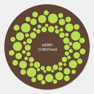 Adesivo Redondo Vinheta Wreath de Natal