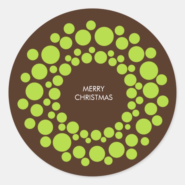 Adesivo Redondo Vinheta Wreath de Natal (Frente)