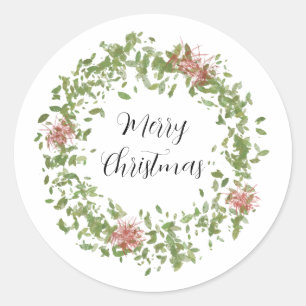 Adesivo Redondo Vinheta Wreath de Natal DESIGN 1