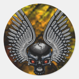 Adesivo Redondo Vinheta X de Skulling