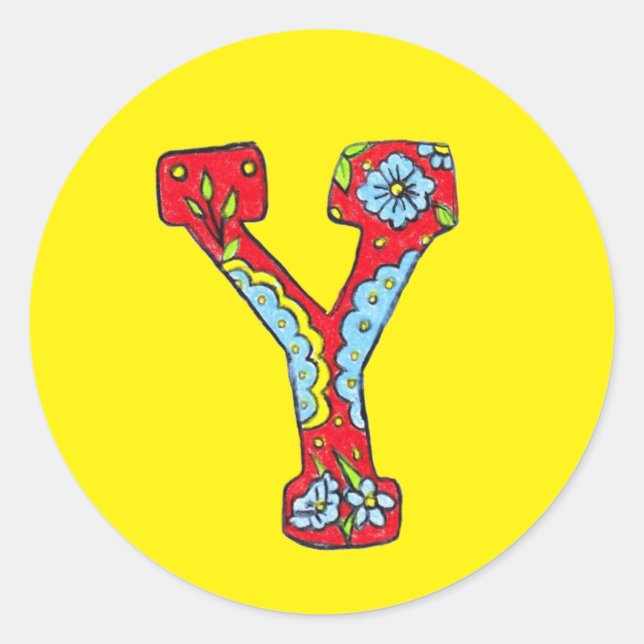 Adesivo Redondo vinheta Y Carta (Frente)