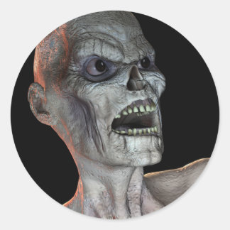 Adesivo Redondo Vinheta Zombie do Halloween KRW