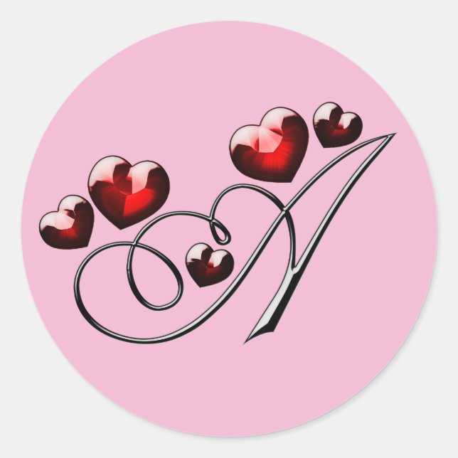 Adesivo Redondo vinhetas A iniciais do monograma (Frente)