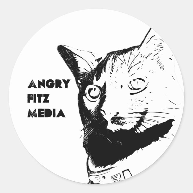 Adesivo Redondo Vinhetas AFM - Branco (Frente)