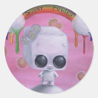 Adesivo Redondo vinhetas alimentadas a açúcar