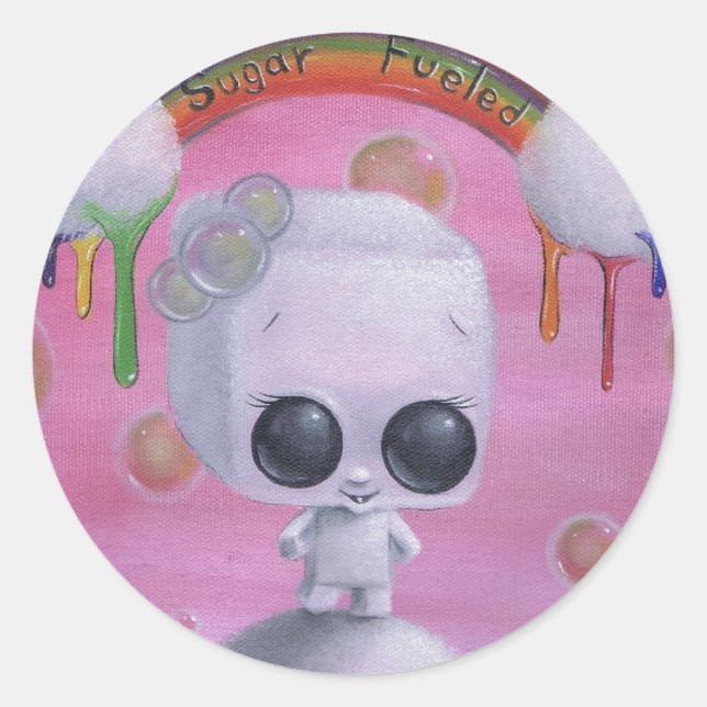 Adesivo Redondo vinhetas alimentadas a açúcar (Frente)