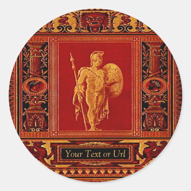 Adesivo Redondo Vinhetas Antigas do Soldier Romano (Frente)