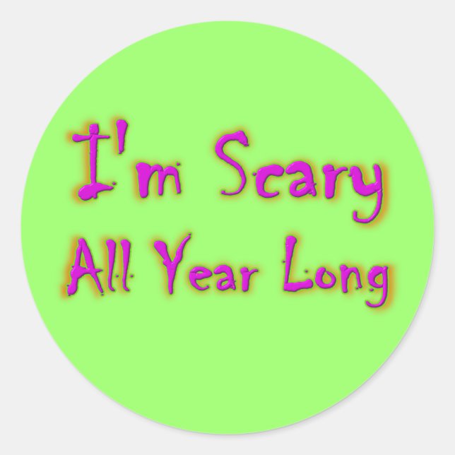 Adesivo Redondo Vinhetas assustadoras (Frente)