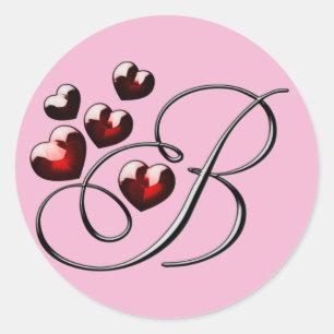 Adesivo Redondo vinhetas B iniciais de monograma