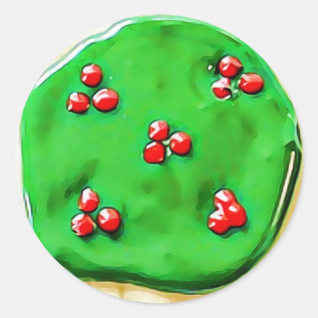 Adesivo Redondo Vinhetas bonito de açúcar de Natal (Frente)