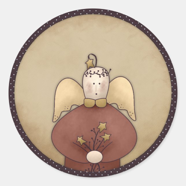 Adesivo Redondo Vinhetas Bonito de Natal do Prim Angel Holiday (Frente)