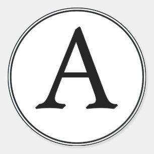 Adesivo Redondo Vinhetas brancas e negras de monograma