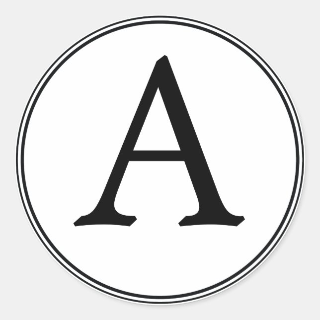 Adesivo Redondo Vinhetas brancas e negras de monograma (Frente)