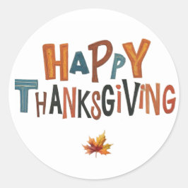Adesivo Redondo Vinhetas clássicas de ação de graças