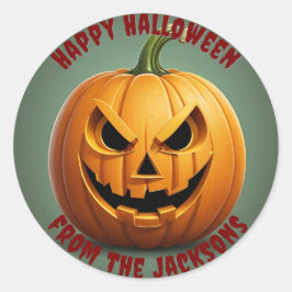 Adesivo Redondo Vinhetas clássicas redondas de Halloween felizes c