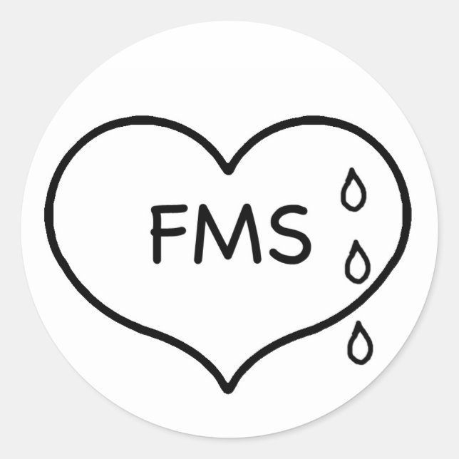 Adesivo Redondo Vinhetas da Campanha Humanitária Fibromialgia (Frente)