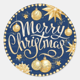 Adesivo Redondo Vinhetas da festa de Natal