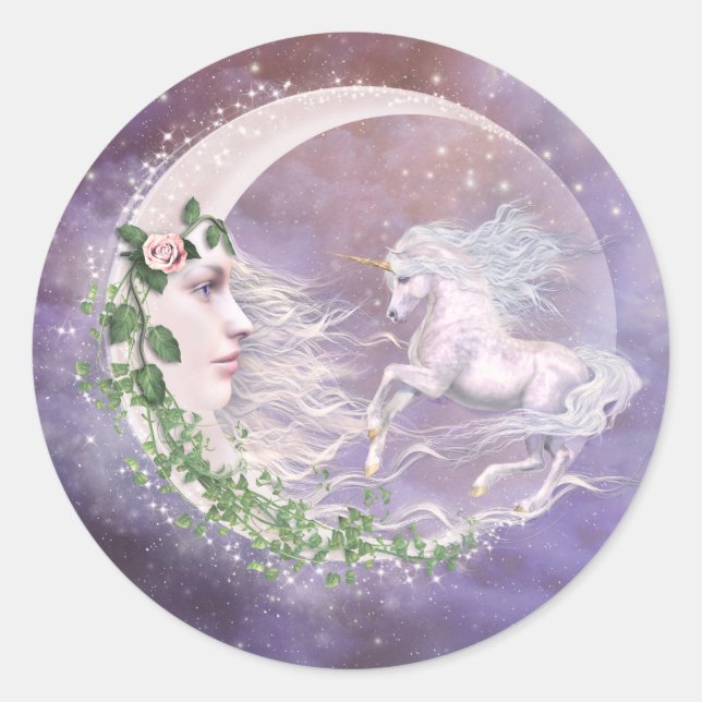 Adesivo Redondo Vinhetas da Moonicorn (Frente)