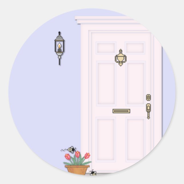 Adesivo Redondo Vinhetas da porta frontal (Frente)
