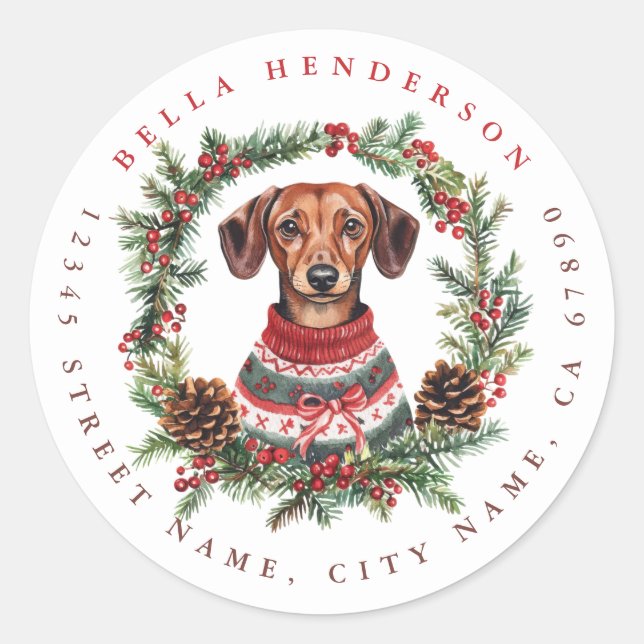 Adesivo Redondo Vinhetas da Ronda de Natal (Frente)